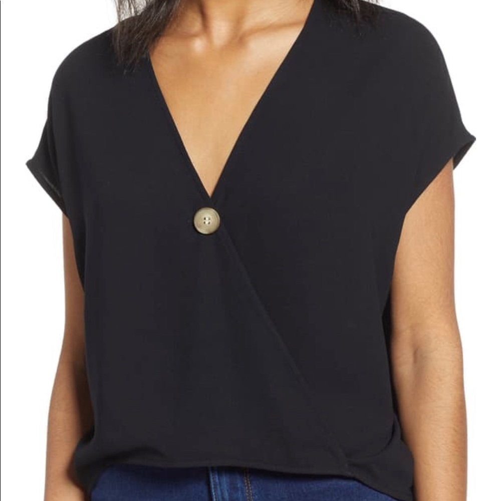 Button Surplice Top